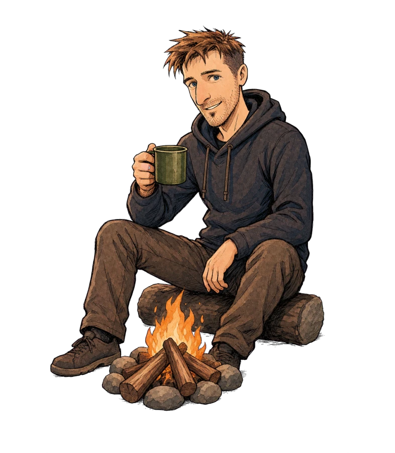 Niko mascot campfire